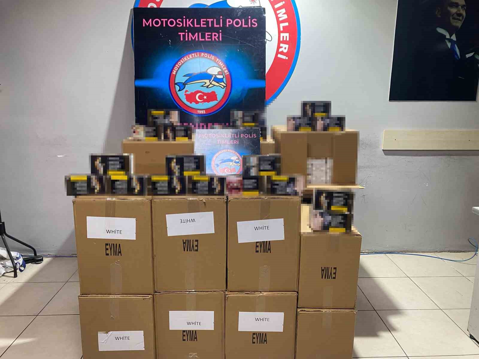 İskenderun’da 110 bin adet makaron ele geçirildi