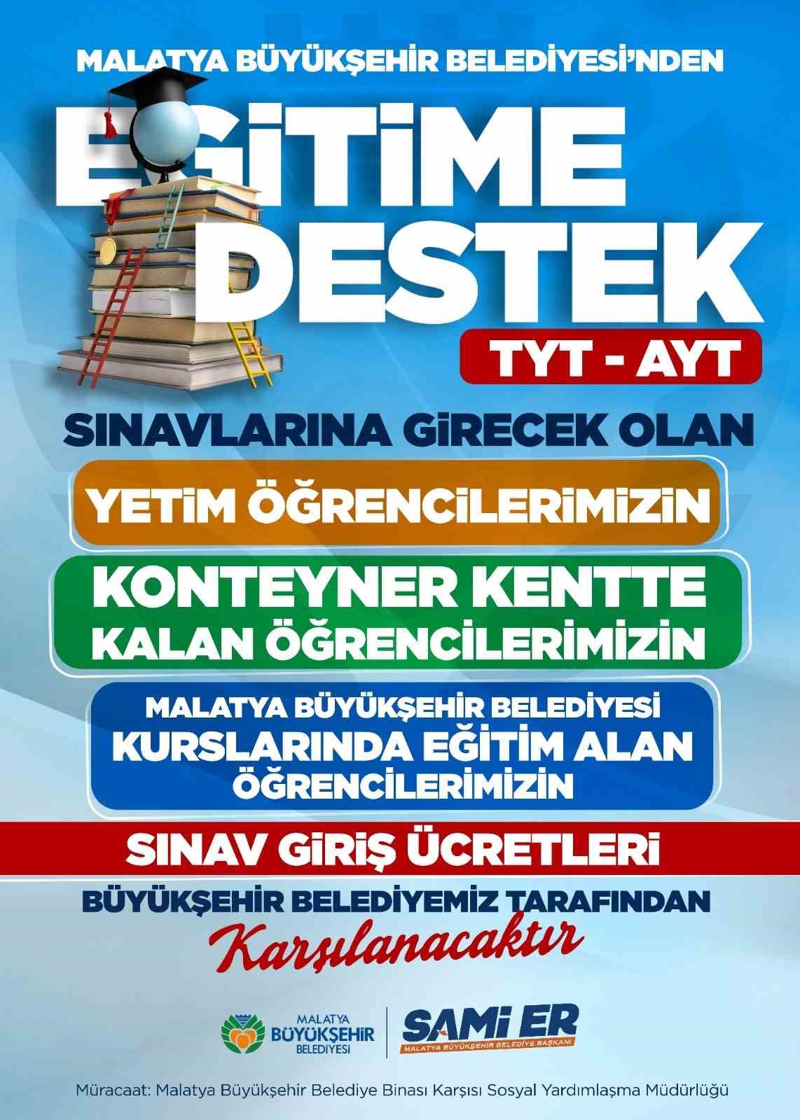 Malatya Büyükşehir Belediyesi’nden öğrenci ve ailelerine destek
