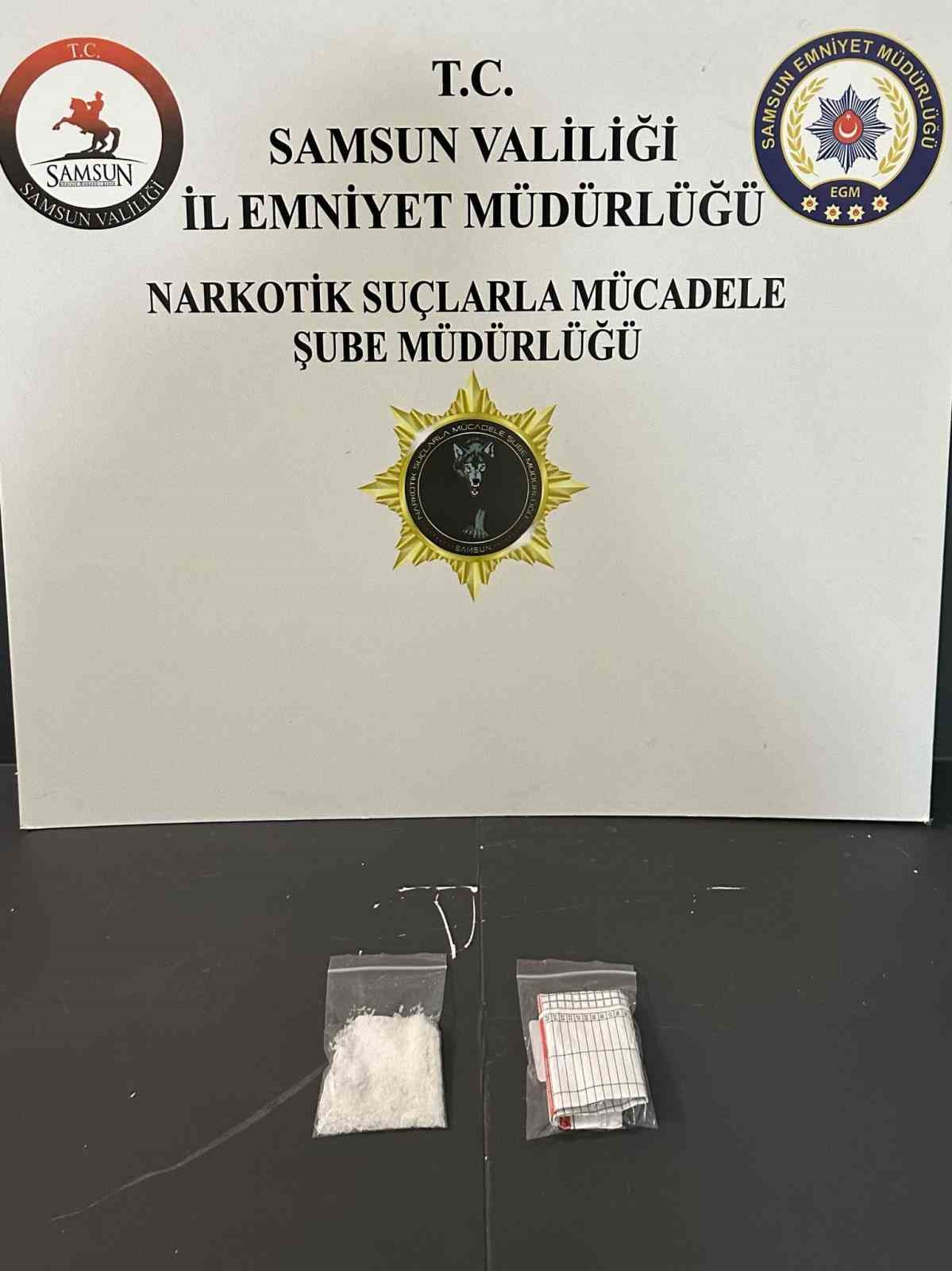 Samsun’da uyuşturucuyla yakalanan şahıs gözaltına alındı