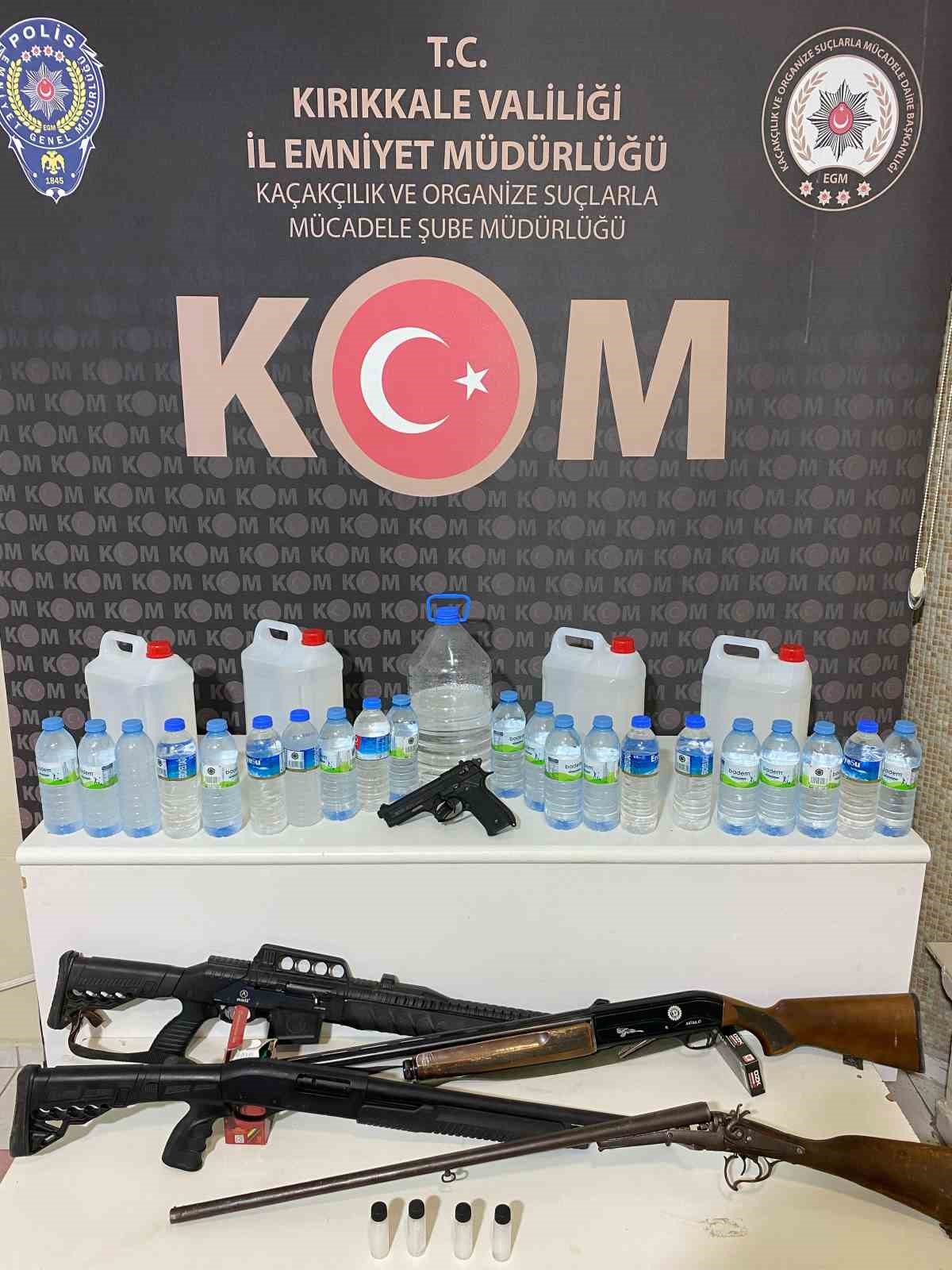 Kırıkkale’de kaçak içki ve silah operasyonu: 1 gözaltı