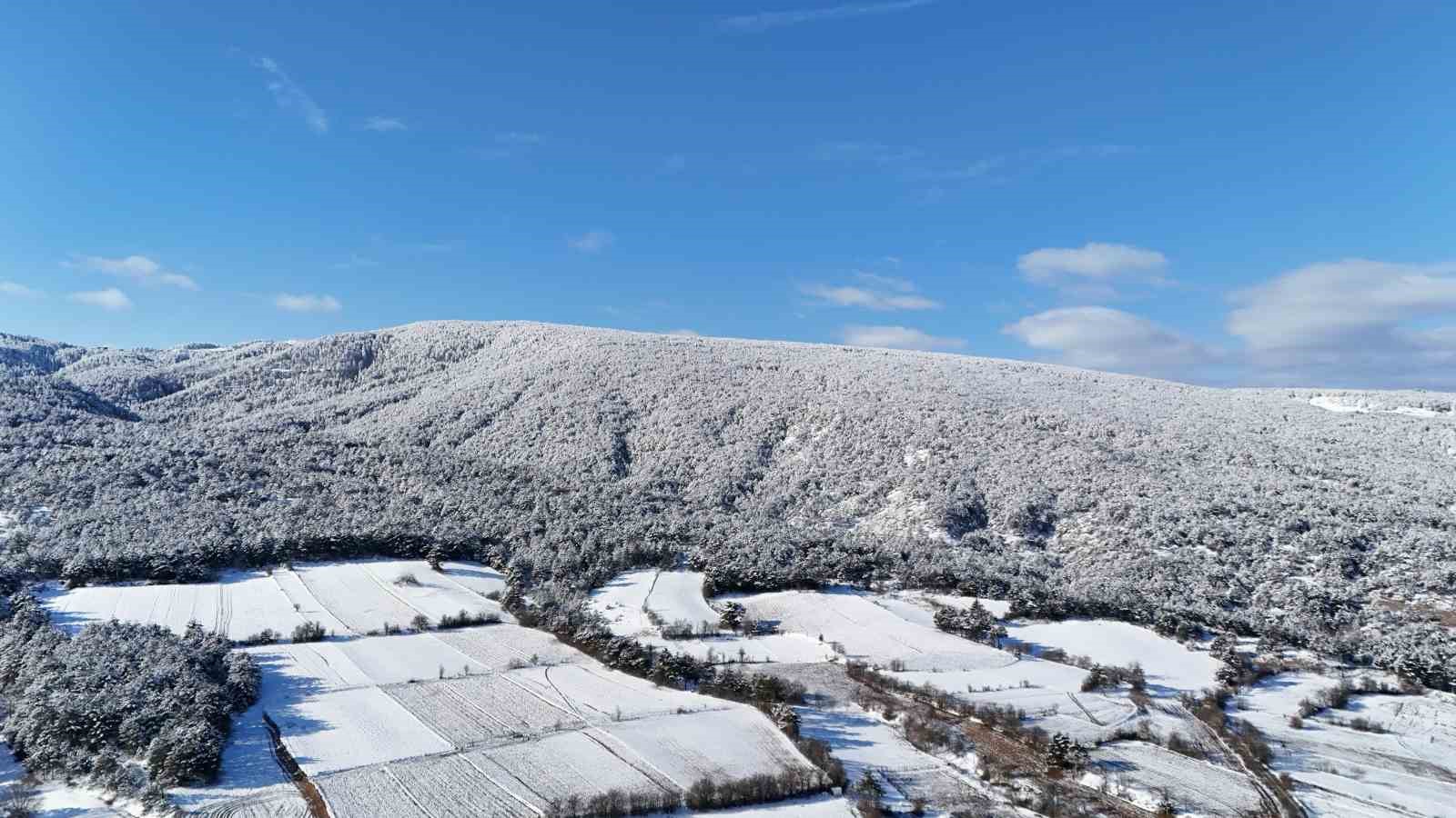 Karla kaplanan Kastamonu ormanları havadan g&ouml;r&uuml;nt&uuml;lendi
