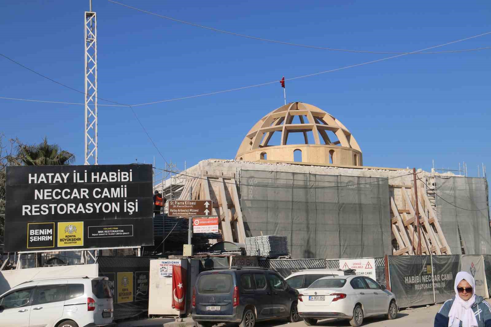 Restorasyon çalışmalarının yüzde 80’i tamamlanan Habib-i Neccar Camii, yaz ayında açılması hedefleniyor
