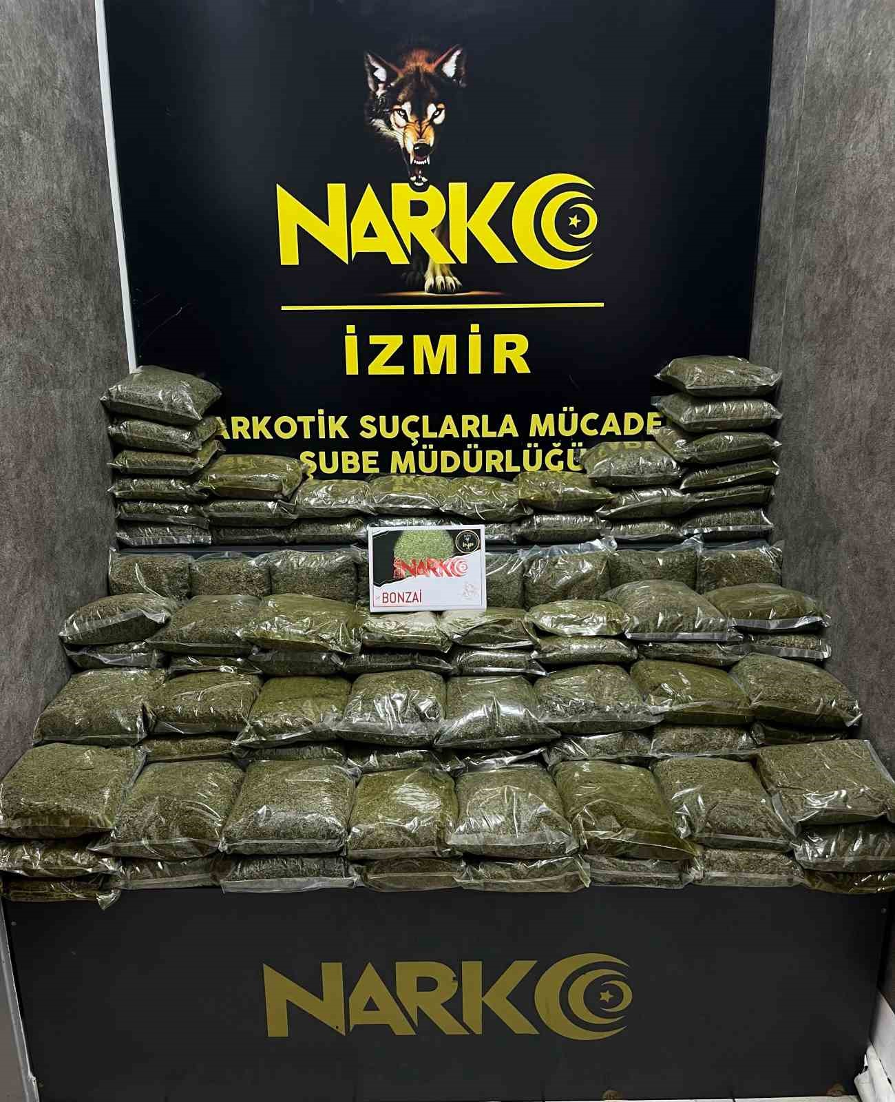 İzmir’de bir adreste 102 kilo 50 gram uyuşturucu ele geçirildi
