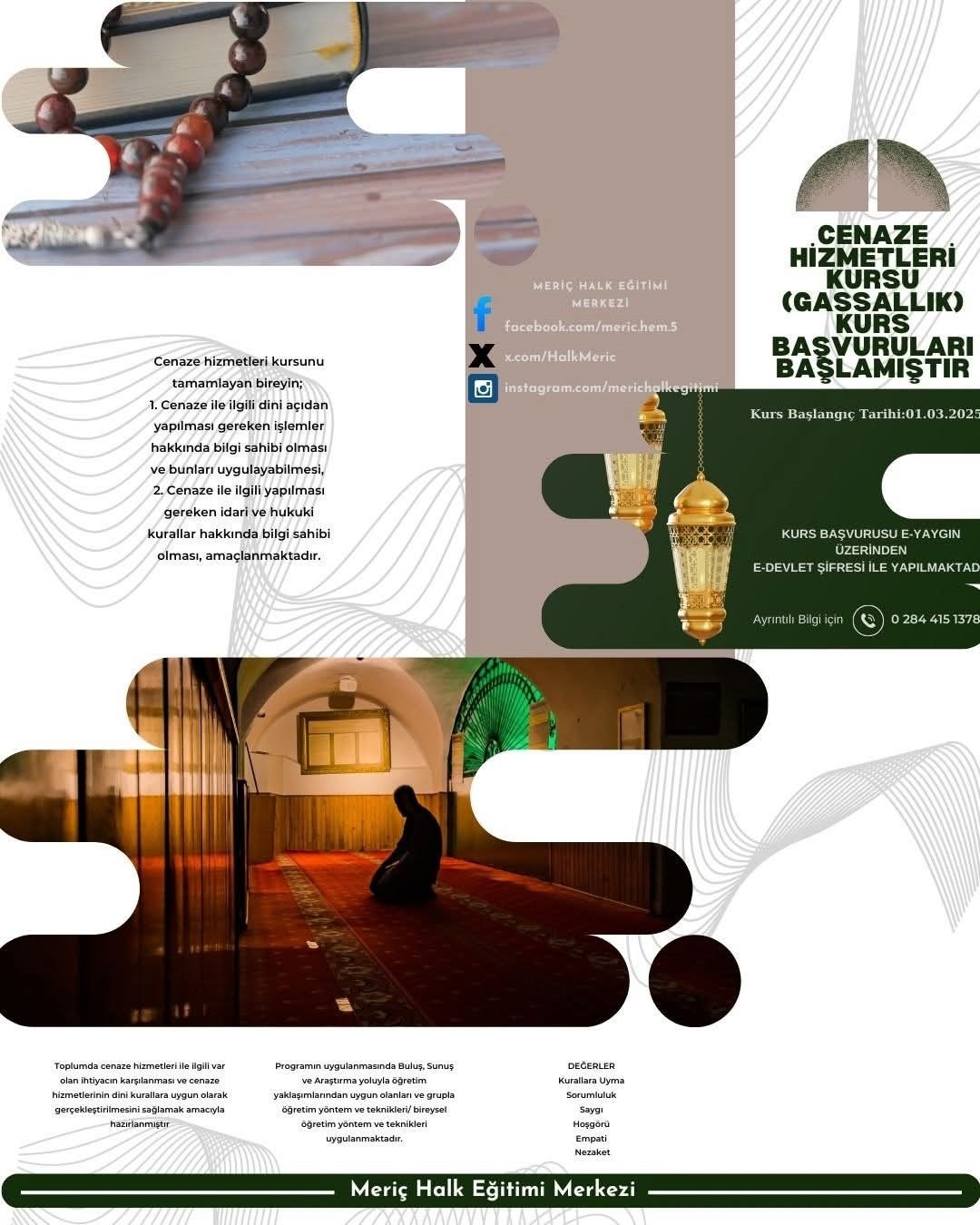 Türkiye’nin bir çok ilçesinde açılan Gassallık kurslarına bir yenisi daha eklendi