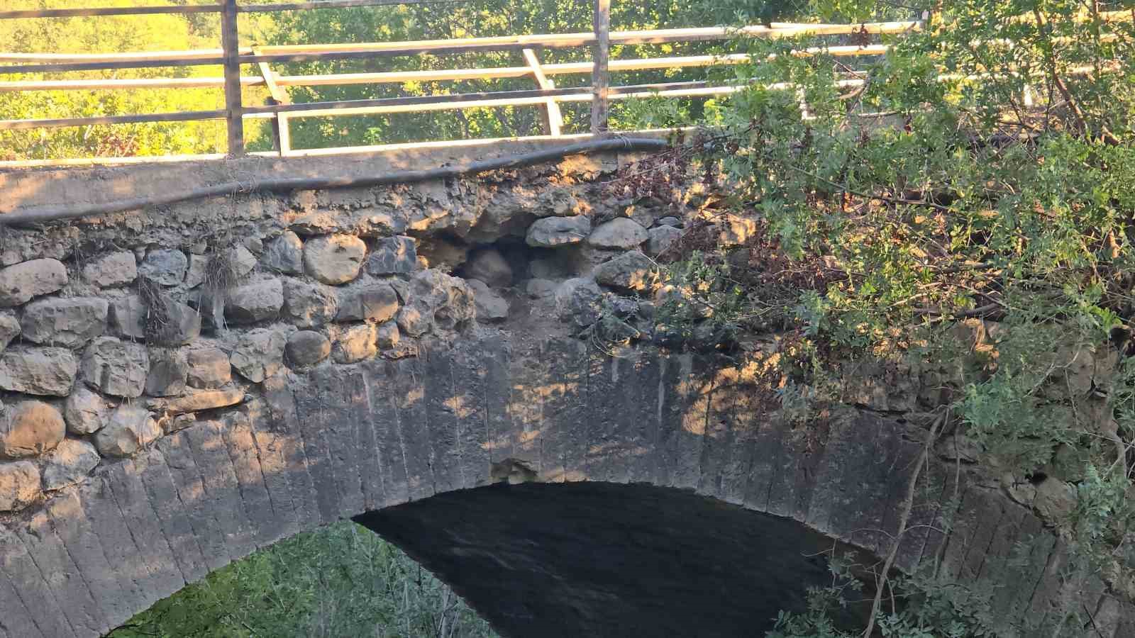 Depremlerde yıkılmayan tarihi köprü definecilerin tehdidi altında