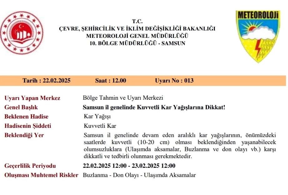 Samsun’da ‘Altay kar fırtınası’ ile mücadele