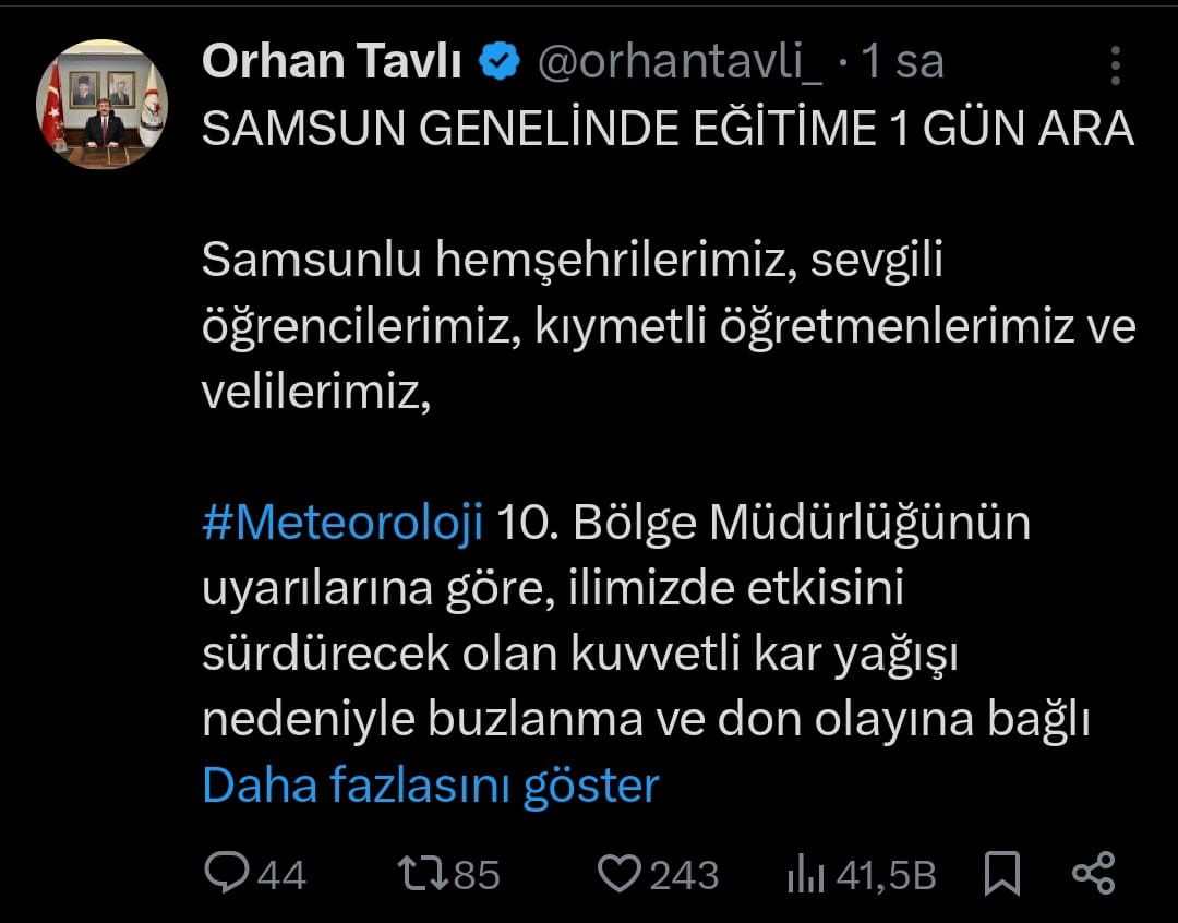 Samsun&rsquo;da t&uuml;m okullarda eğitime kar engeli
