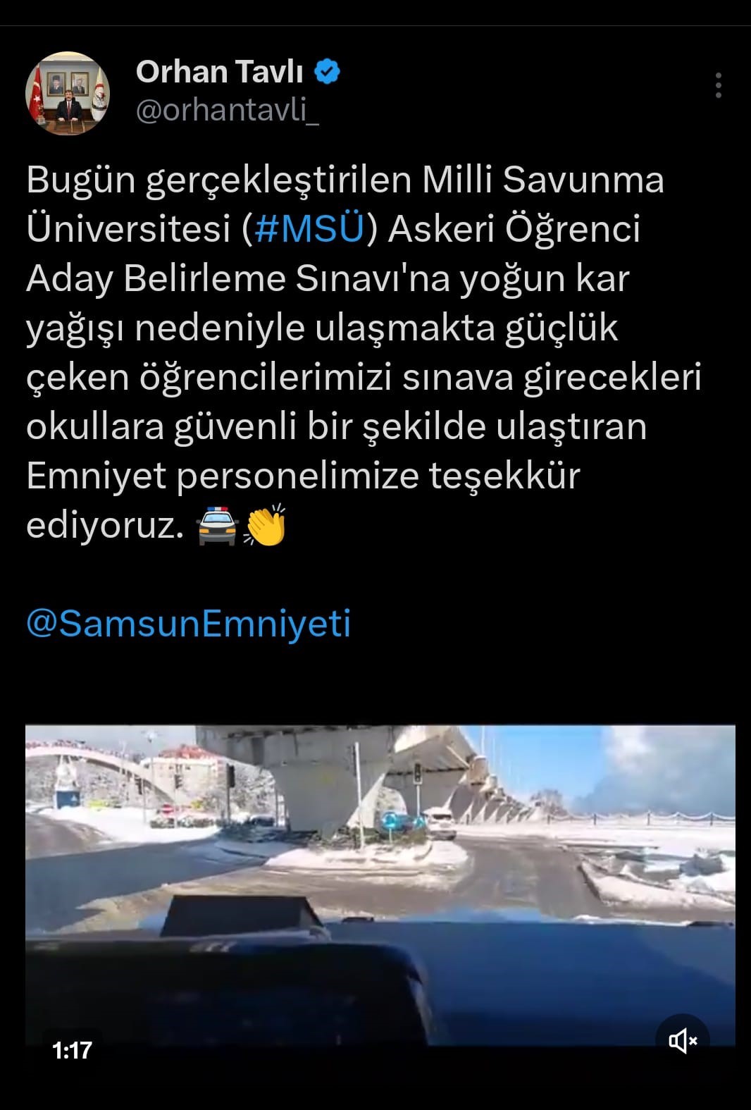 Samsun polisi, MS&Uuml; sınavı &ouml;ğrencilerini yalnız bırakmadı
