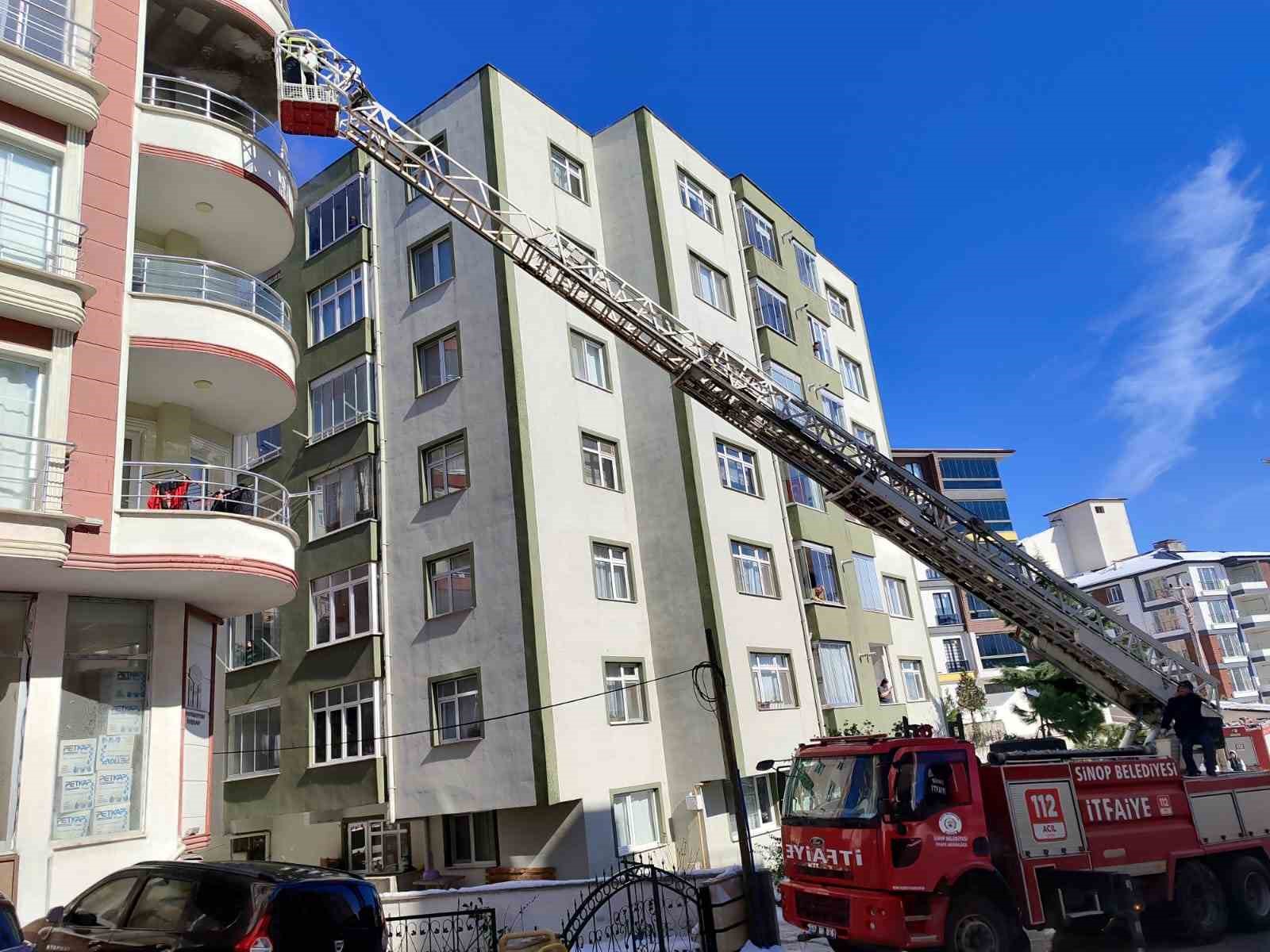 Sinop’ta balkonda yangın paniği
