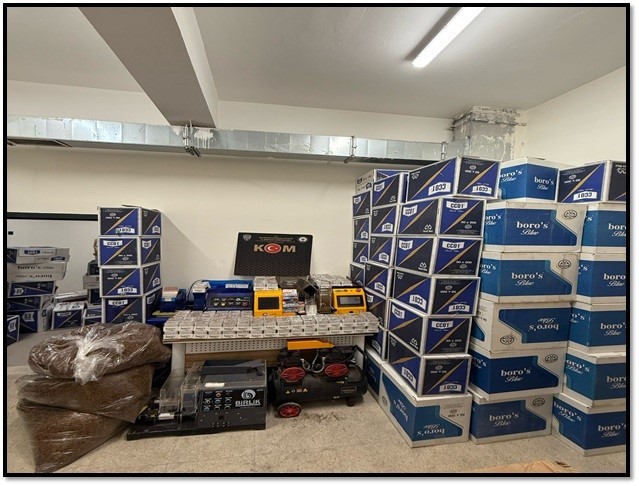 Kahramanmaraş’ta 1 milyon 287 bin kaçak makaron ele geçirildi