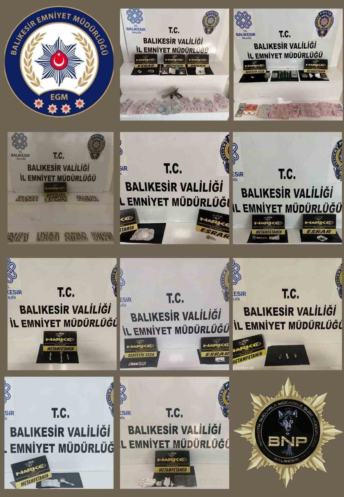 Balıkesir&rsquo;de uyuşturucu operasyonu: 11 g&ouml;zaltı
