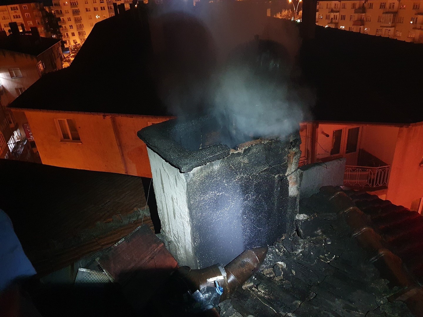 &Ccedil;ankırı&rsquo;da korkutan baca yangını
