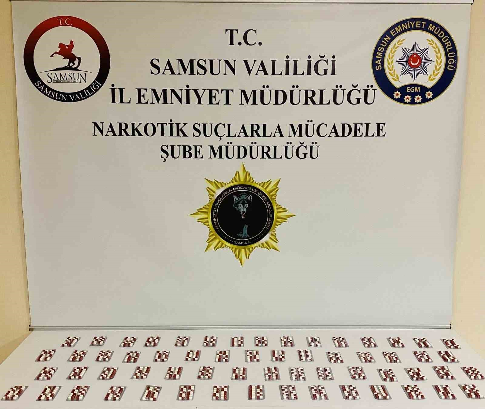 Samsun’da 840 adet sentetik ecza ele geçirildi