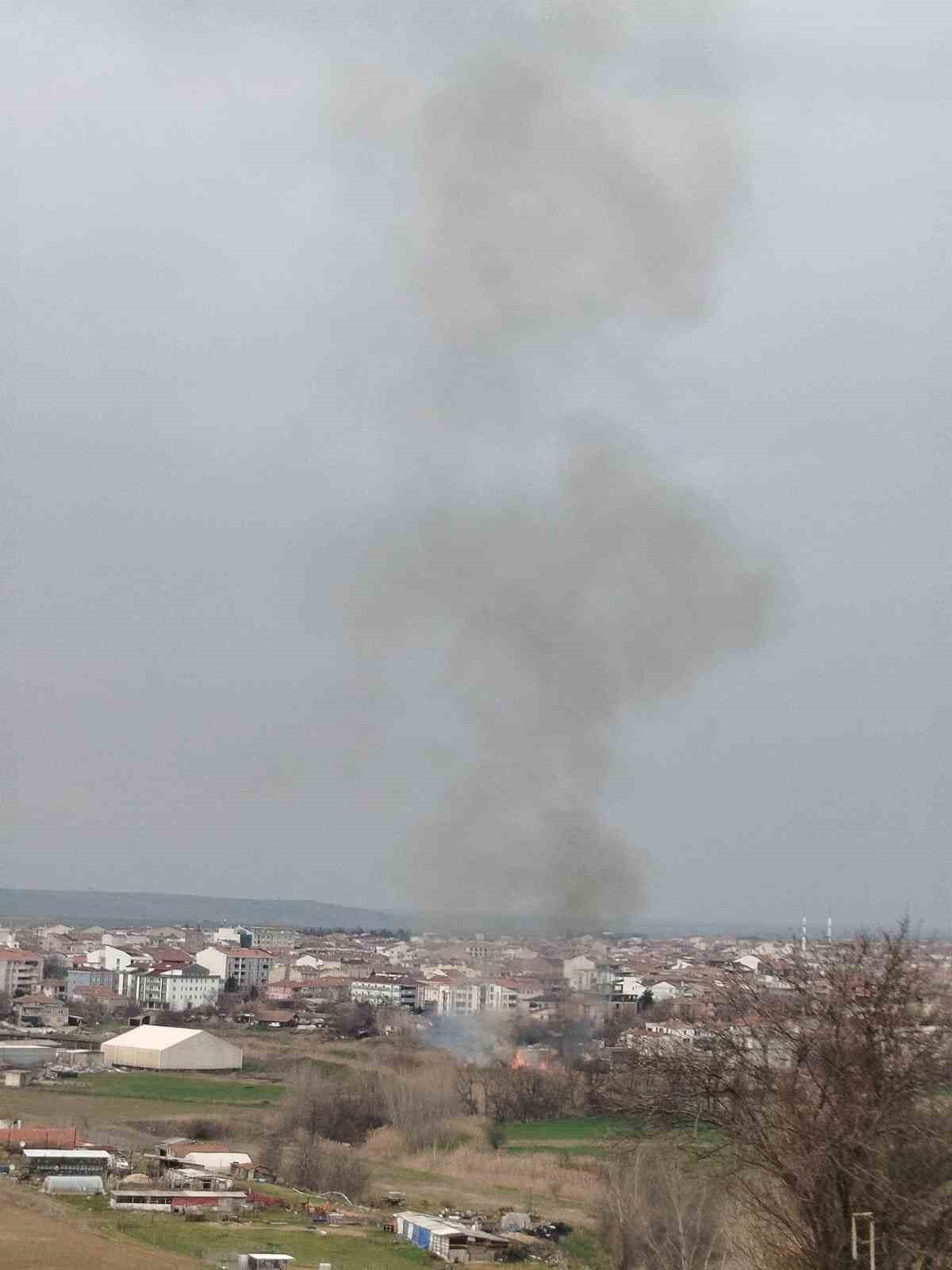 Tekirdağ&rsquo;da otluk alanda yangın
