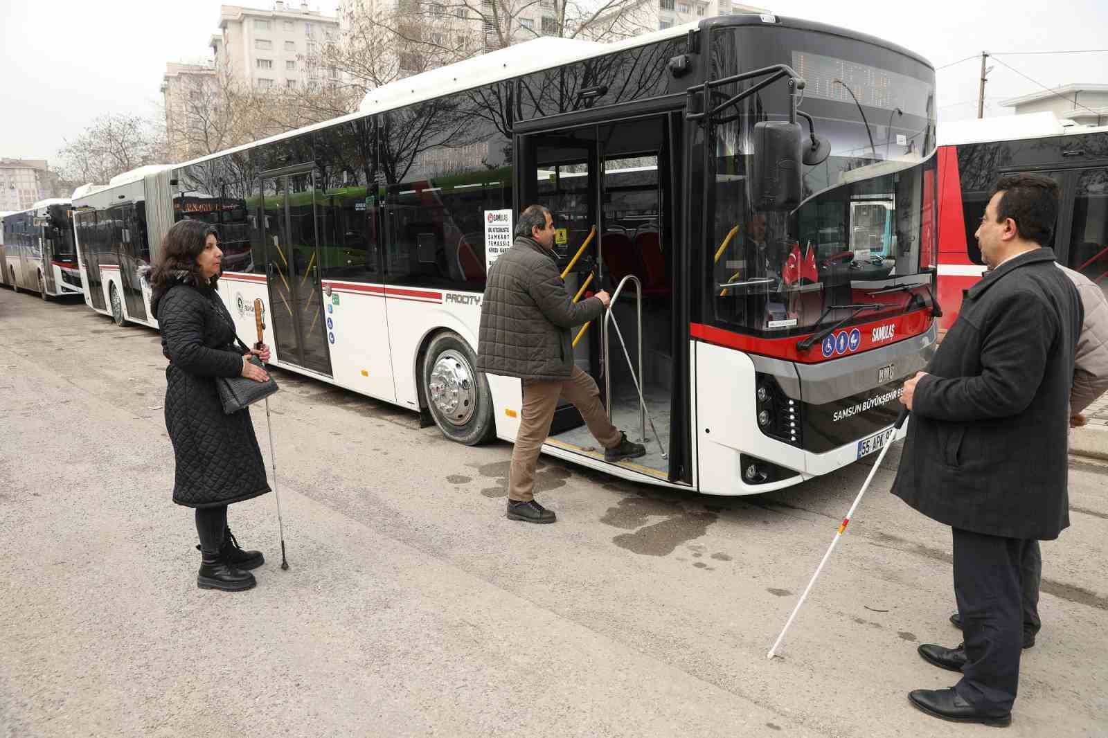 Samsun’da otobüslere engelliler için ‘ses ve görüntülü bilgilendirme sistemi’