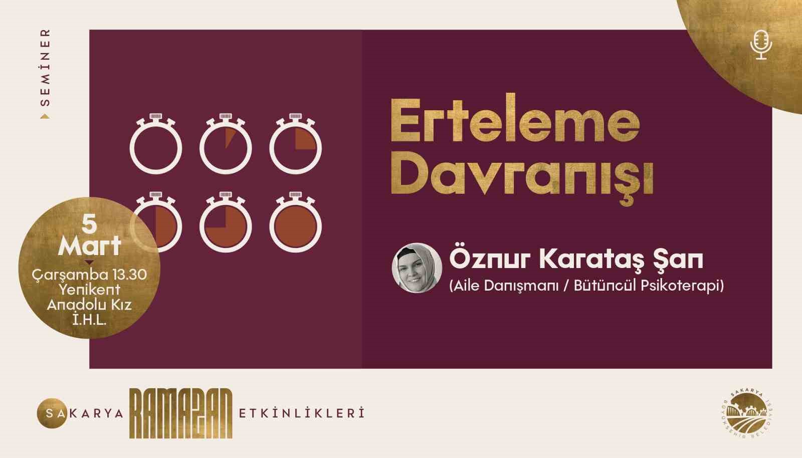 Sakarya’da Ramazan ayı etkinlikleri dolu dolu geçiyor