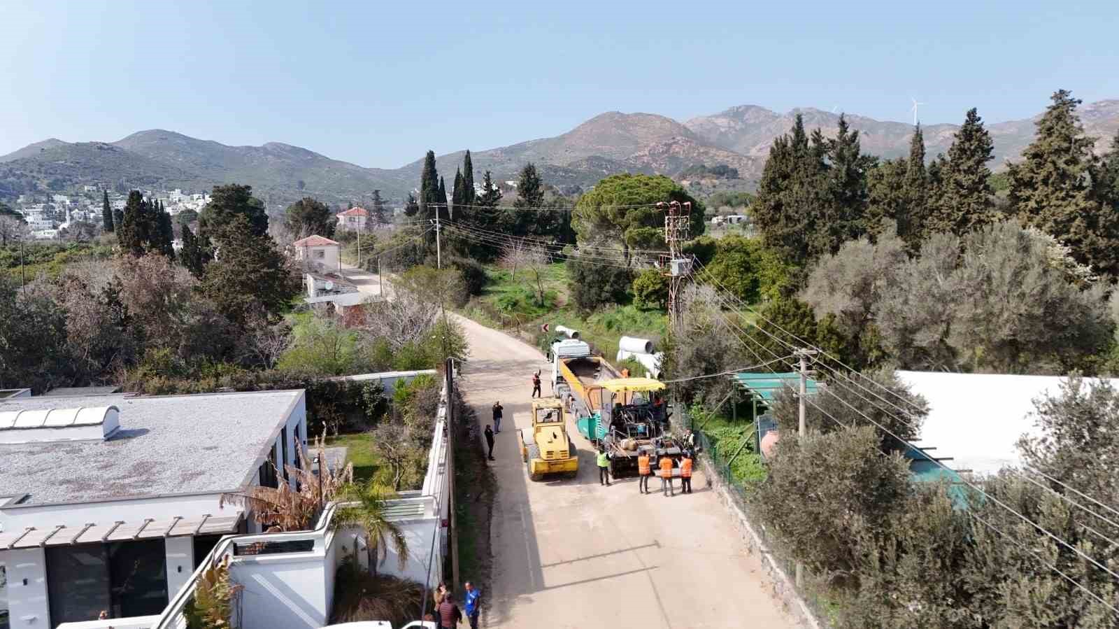 Büyükşehir’in Bodrum’da 28 milyonluk yol çalışmaları devam ediyor