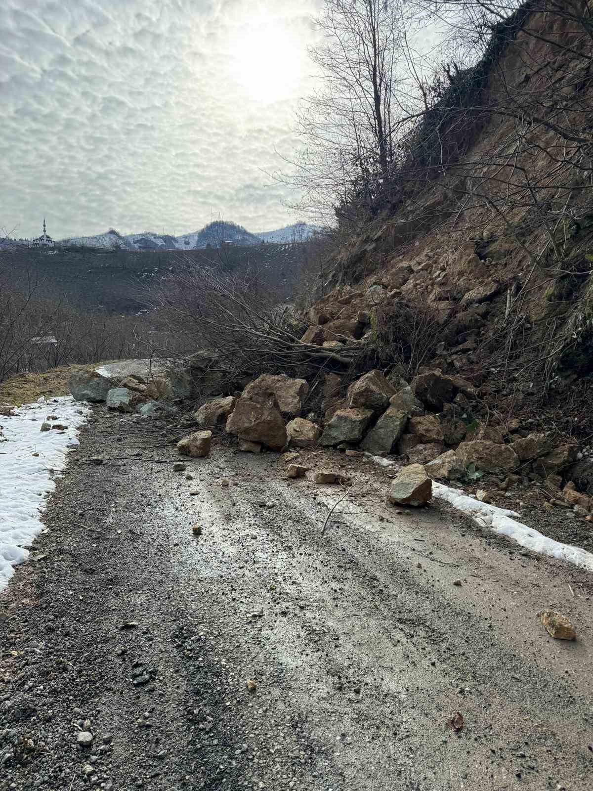 Ordu&rsquo;da eriyen karların neden olduğu heyelanlara m&uuml;dahale
