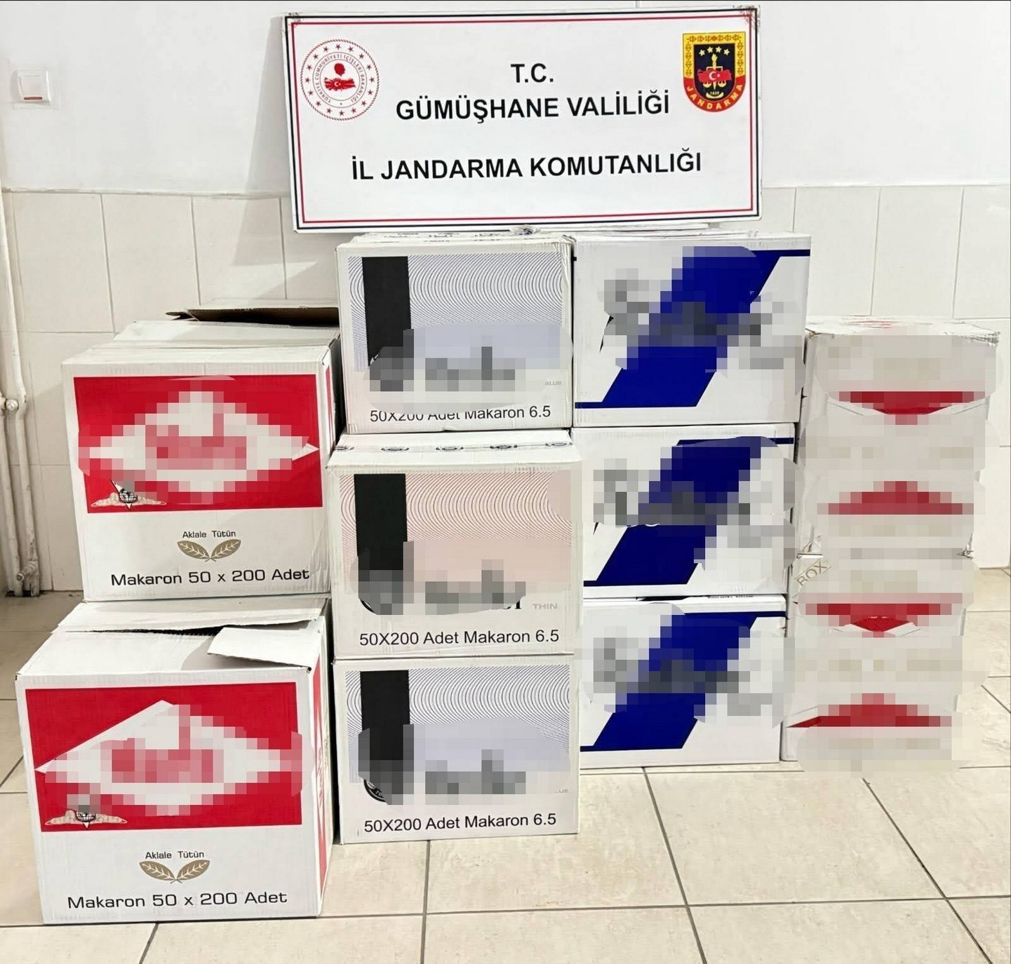 Gümüşhane’de 370 bin adet boş makaron ele geçirildi