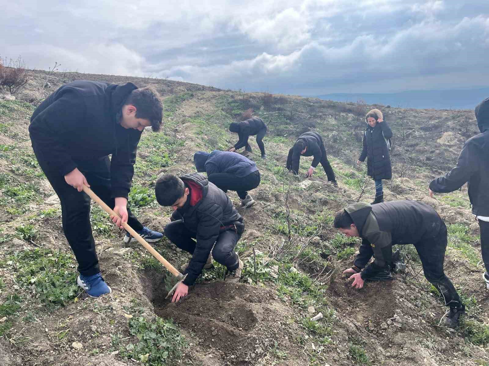 Liseliler fidan dikip geleceğe katkı sundu

