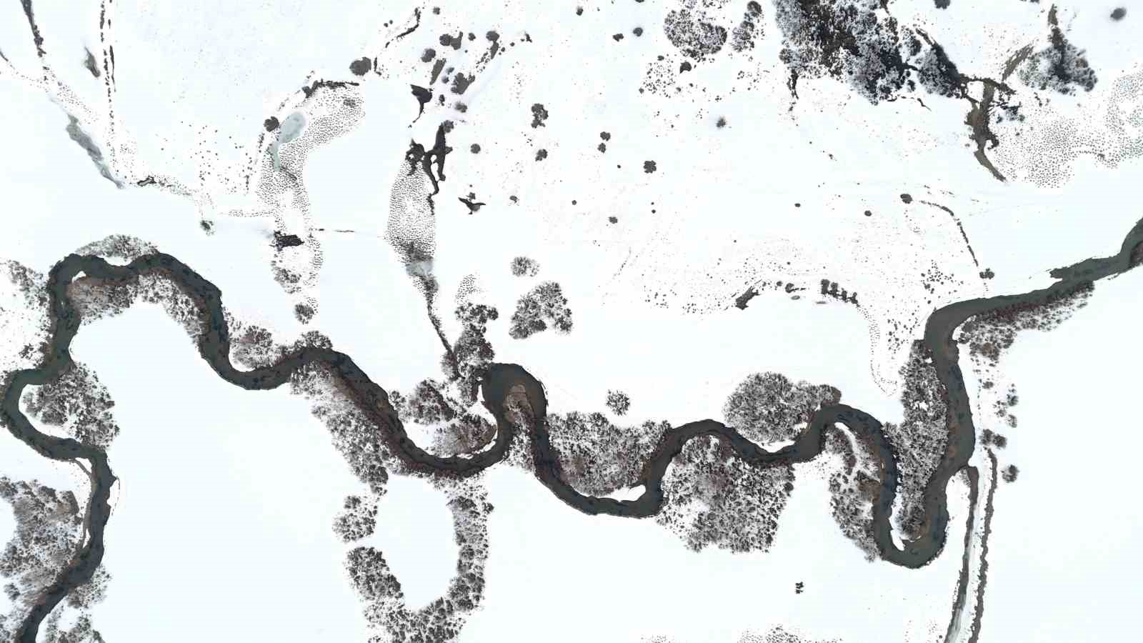 Güzeldere Vadisi’ndeki menderesler havadan görüntülendi