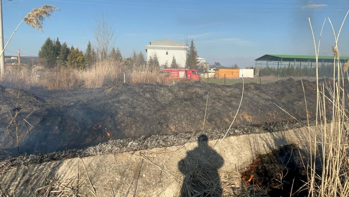 Tavşanlı’da otluk alanda korkutan yangın