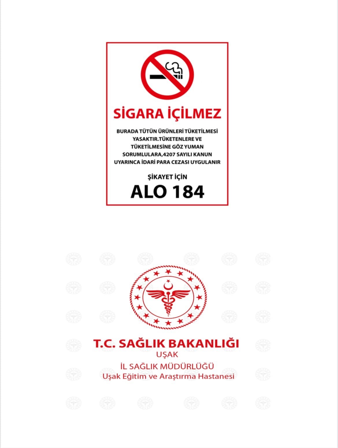 Uşak Eğitim ve Araştırma Hastanesindeki yasak b&ouml;lgede sigara i&ccedil;enlere ceza yazıldı
