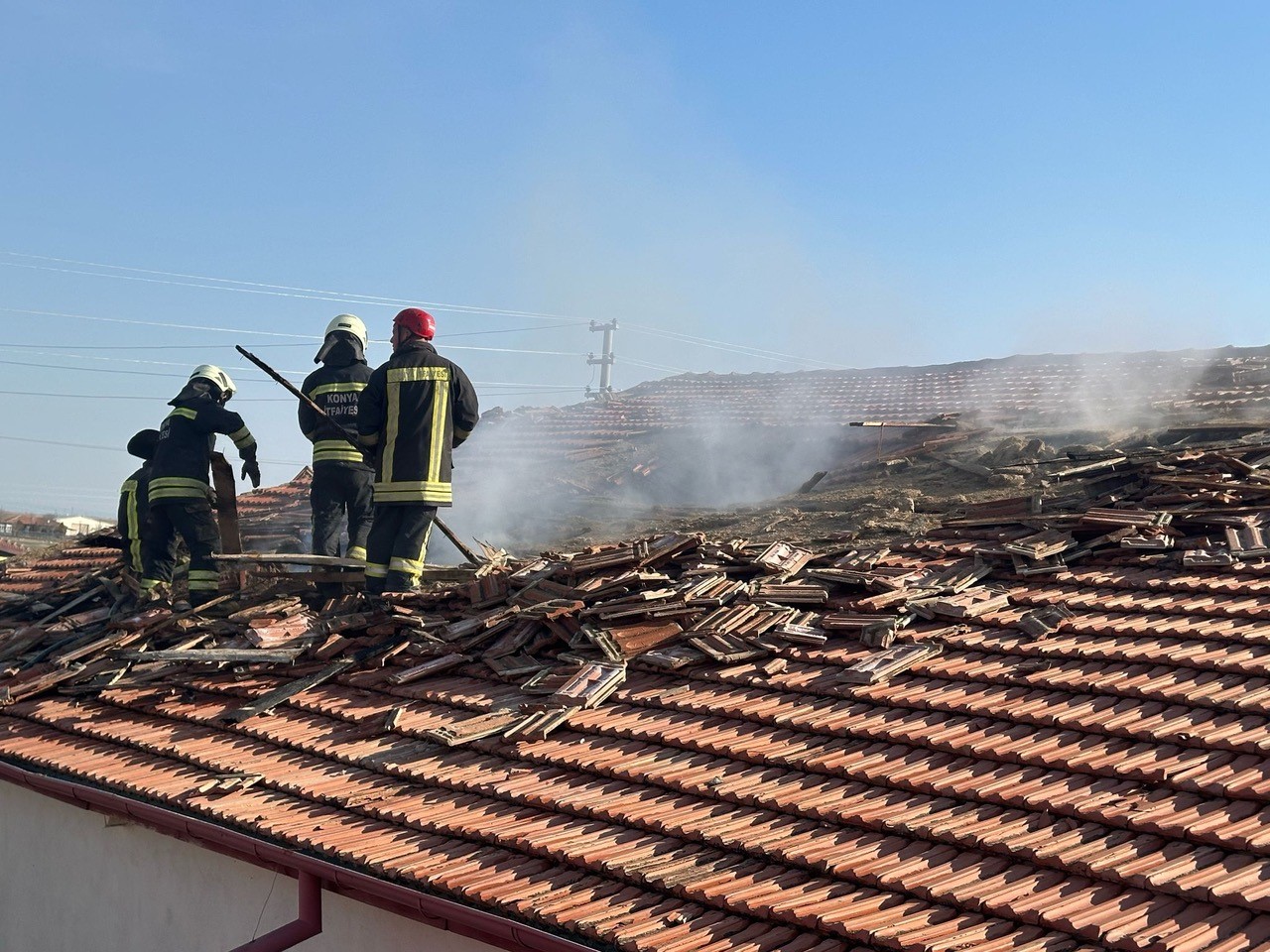 Kulu’da evin garajında yangın
