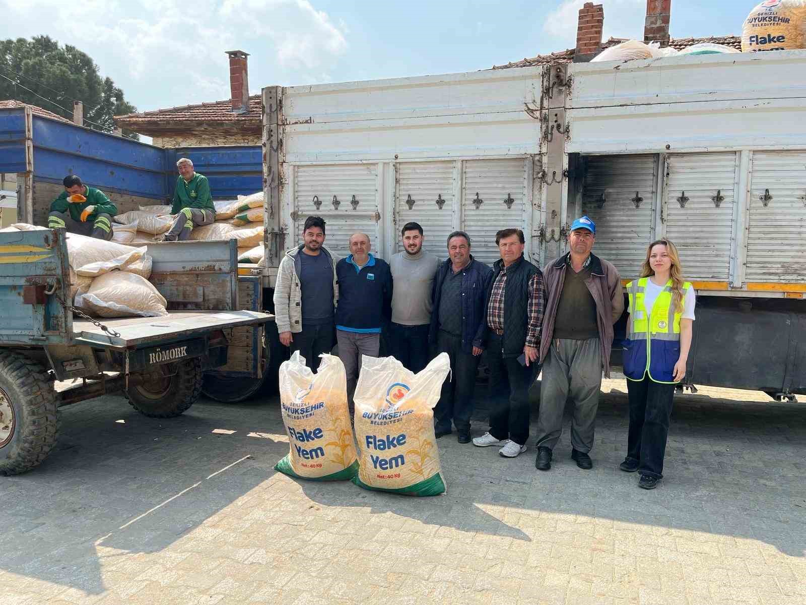 Denizli Büyükşehir 298 işletmeye bin 25 çuval yem dağıttı