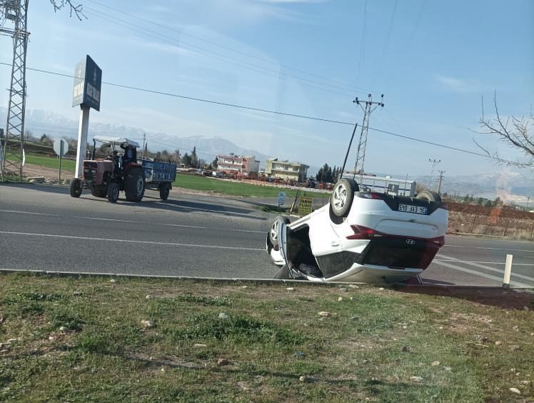 Adıyaman’da otomobil takla attı: 1 yaralı
