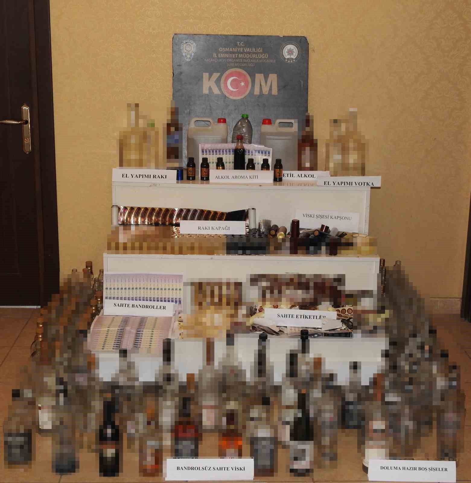 Osmaniye&rsquo;de ka&ccedil;ak ve sahte alkol operasyonu:3 tutuklama

