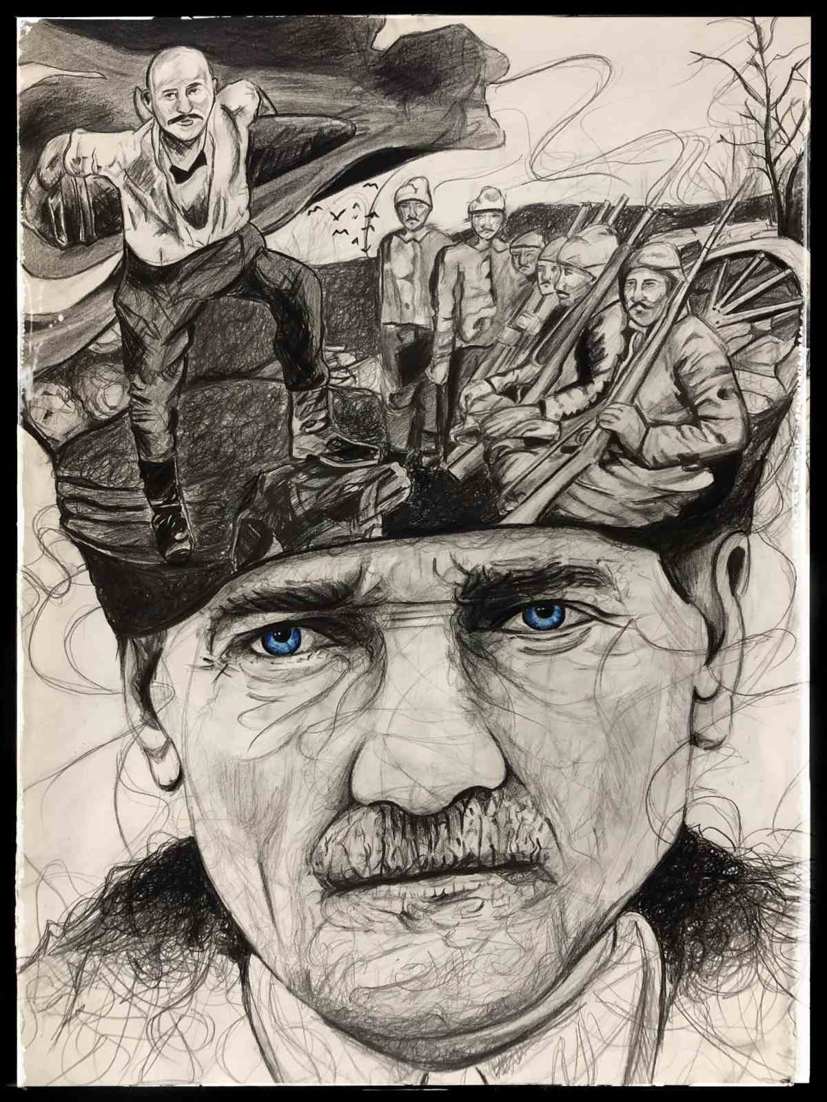 Elazığ’da 18 Mart’a özel Atatürk portresi hayran bıraktı