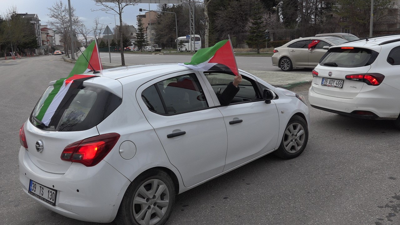 İsrail&rsquo;in Gazze&rsquo;ye y&ouml;nelik saldırıları Kırklareli&rsquo;nde protesto edildi
