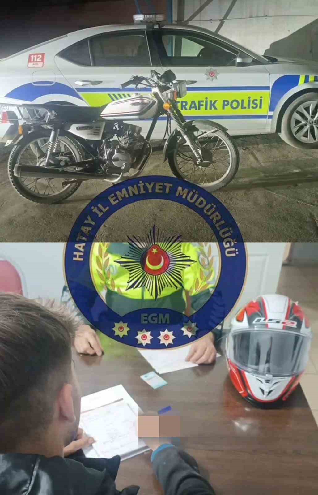 Hatay’da akrobatik hareketler yapan motosikletliye 5 bin 179 TL ceza