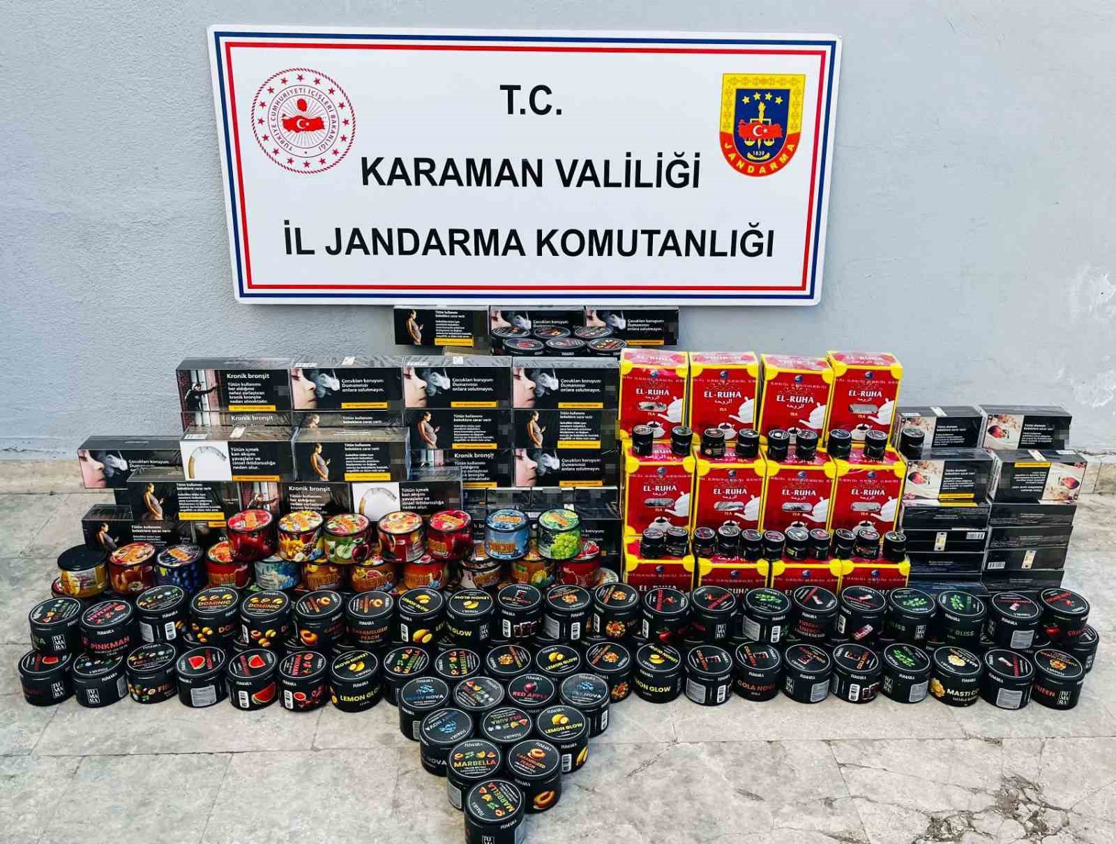 Karaman’da jandarmadan kaçak tütün ve makaron operasyonu