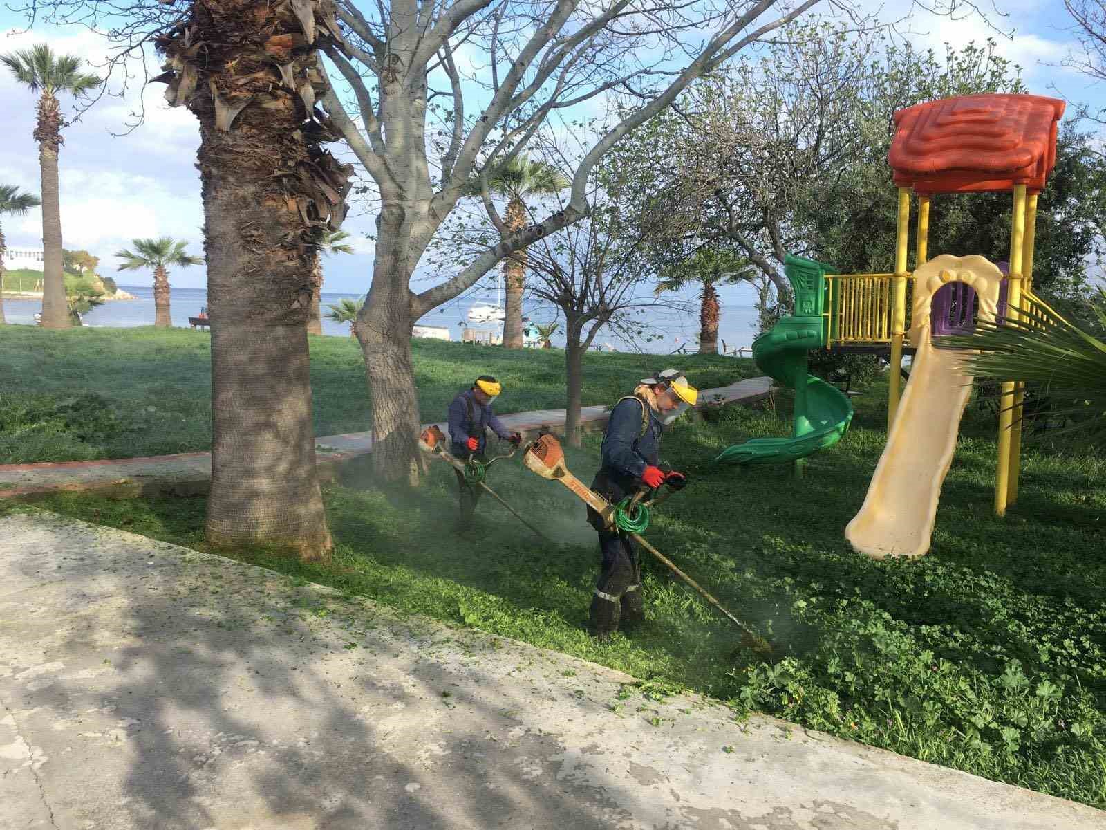 Didim Belediyesi yeşil alanlarda bakım çalışmalarını sürdürüyor
