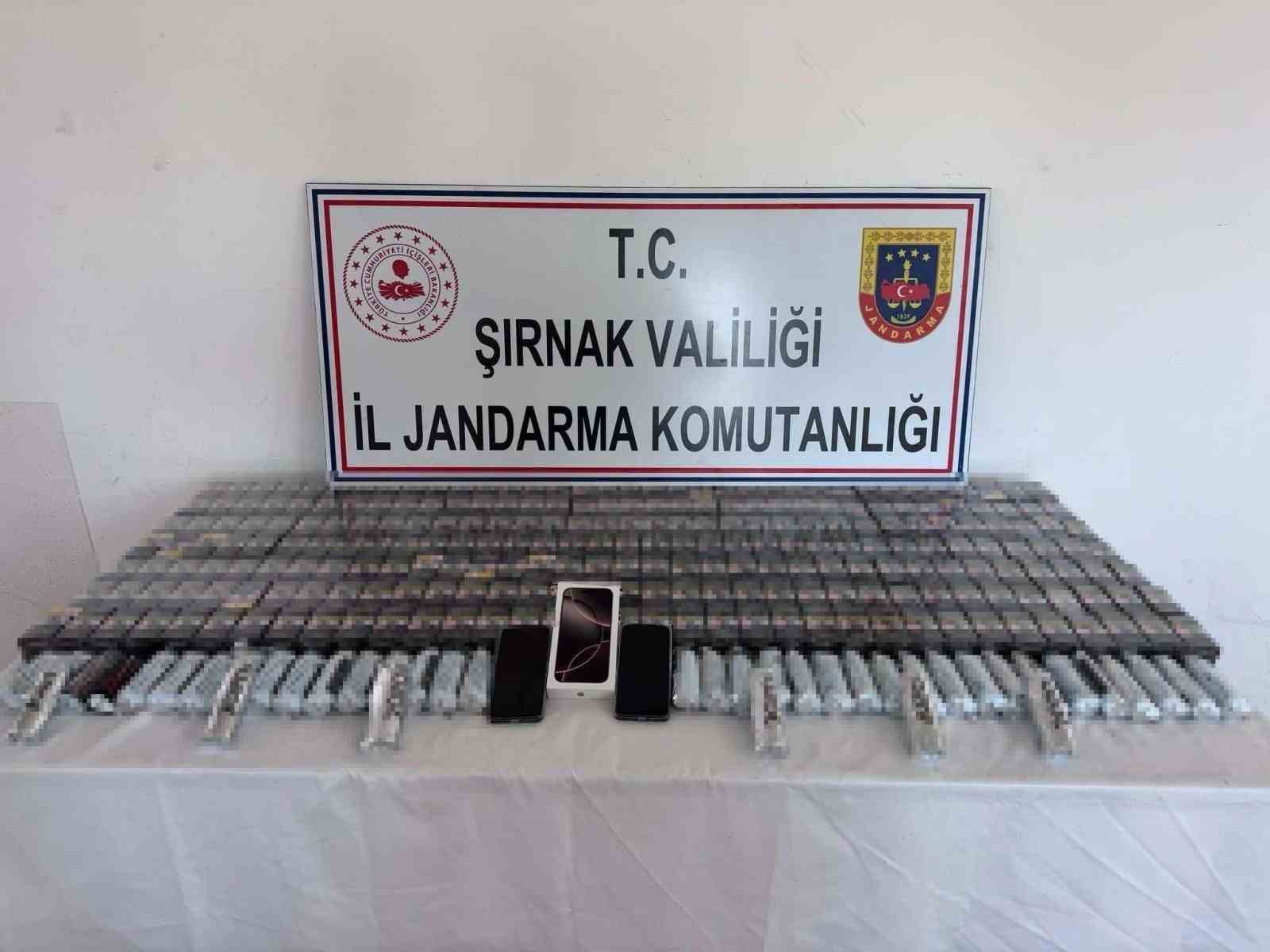 Şırnak’ta jandarma ekipleri bir milyon TL’lik kaçakçılığı önledi