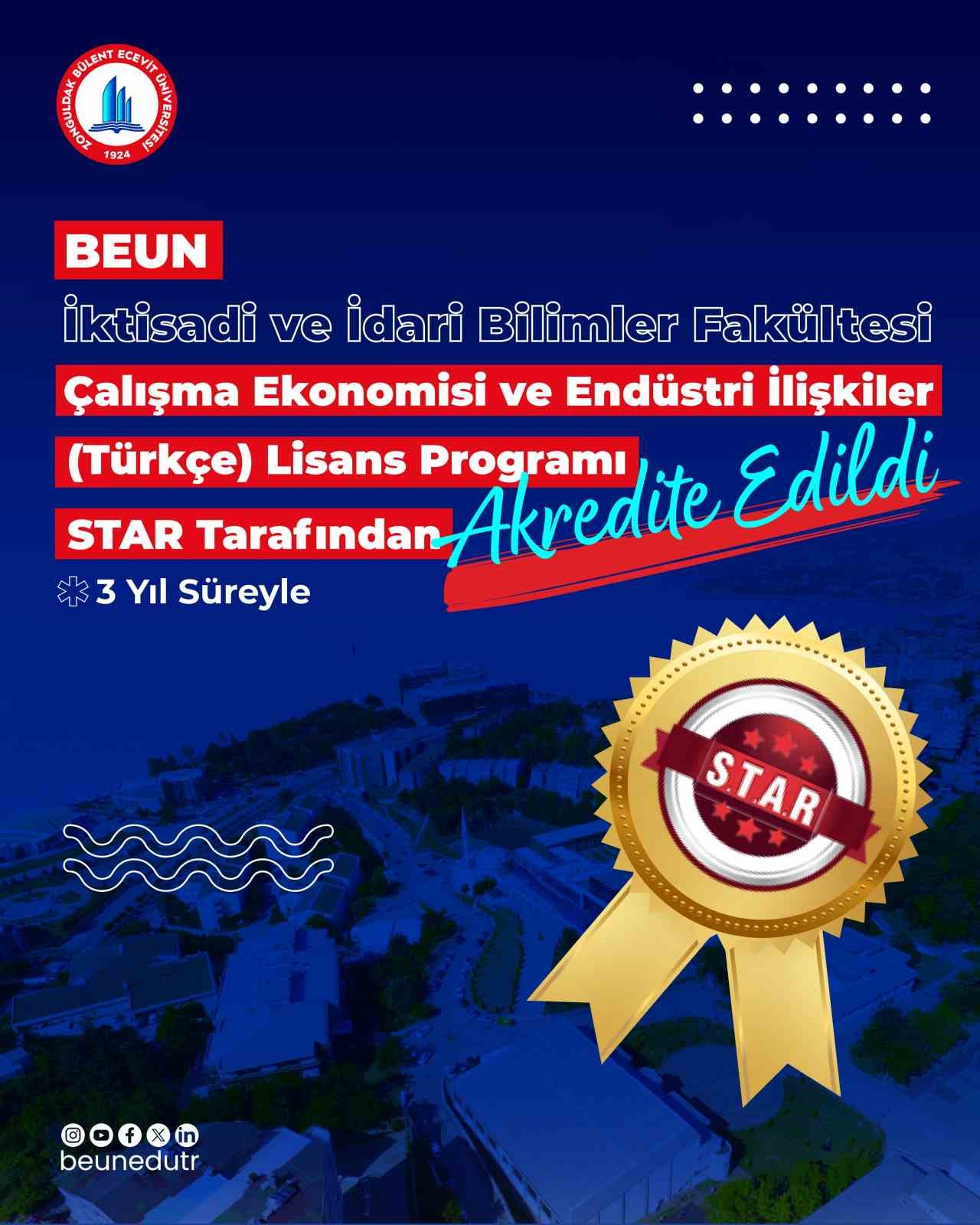 BEUN İktisadi ve İdari Bilimler Fakültesi Çalışma Ekonomisi ve Endüstri İlişkileri programı akredite edildi