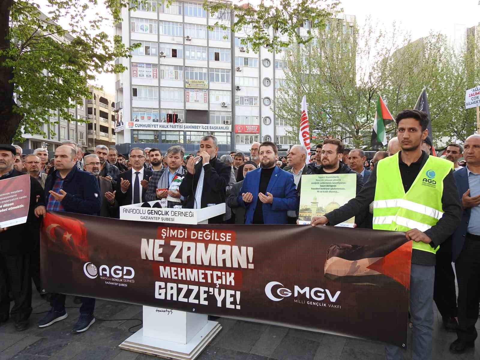 İsrail’in Gazze’deki saldırıları Gaziantep’te protesto edildi
