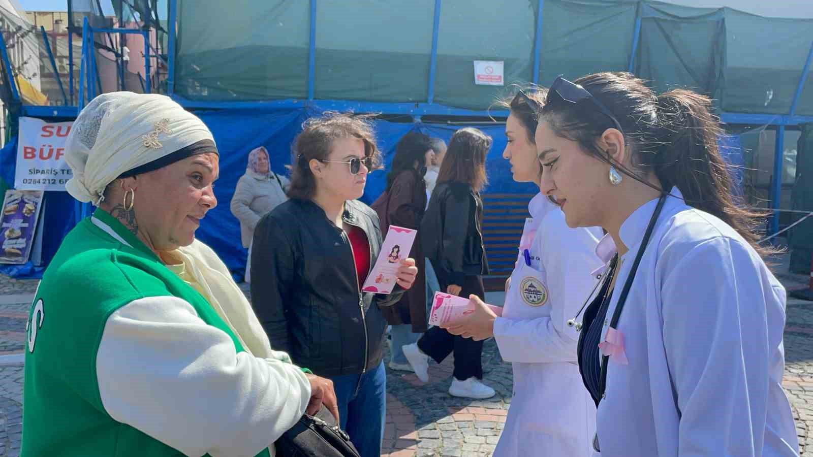 Edirne&rsquo;de &uuml;niversite &ouml;ğrencilerinden kanser farkındalık etkinliği
