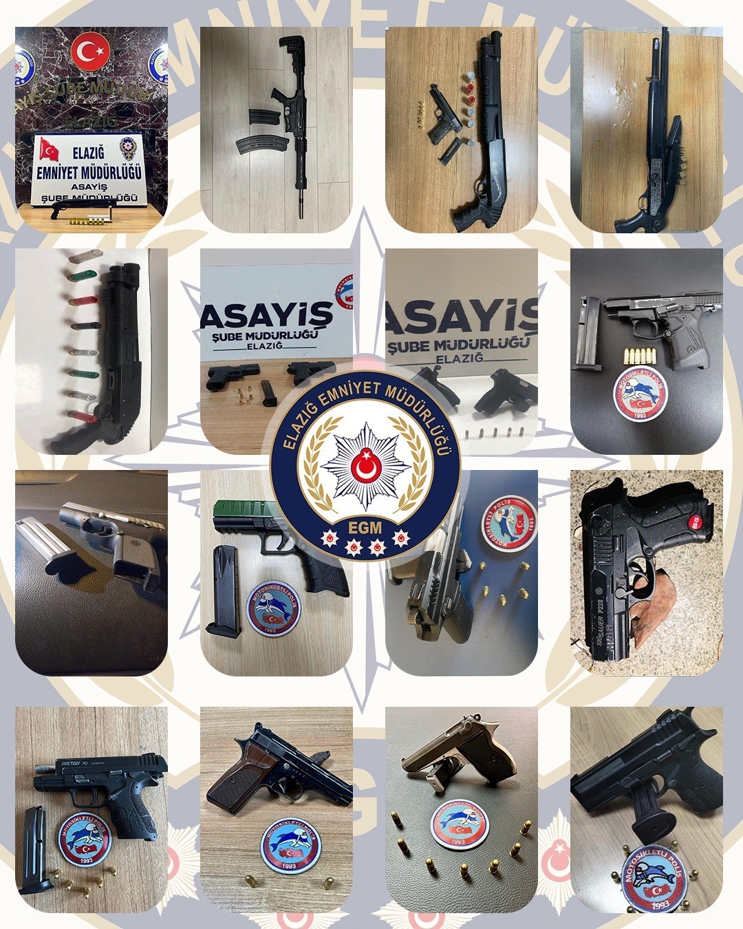 Elazığ’da 22 adet ruhsatsız silah ele geçirildi