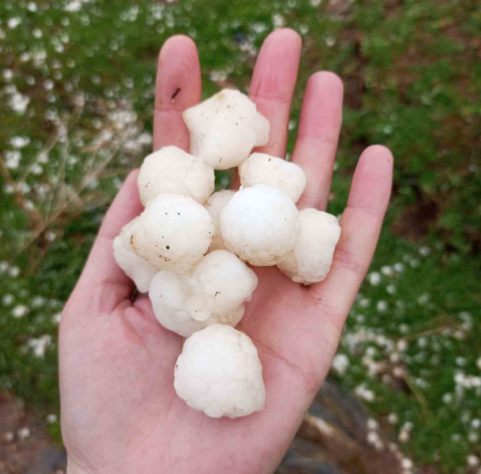 Gevaş’ta ceviz büyüklüğünde dolu yağdı