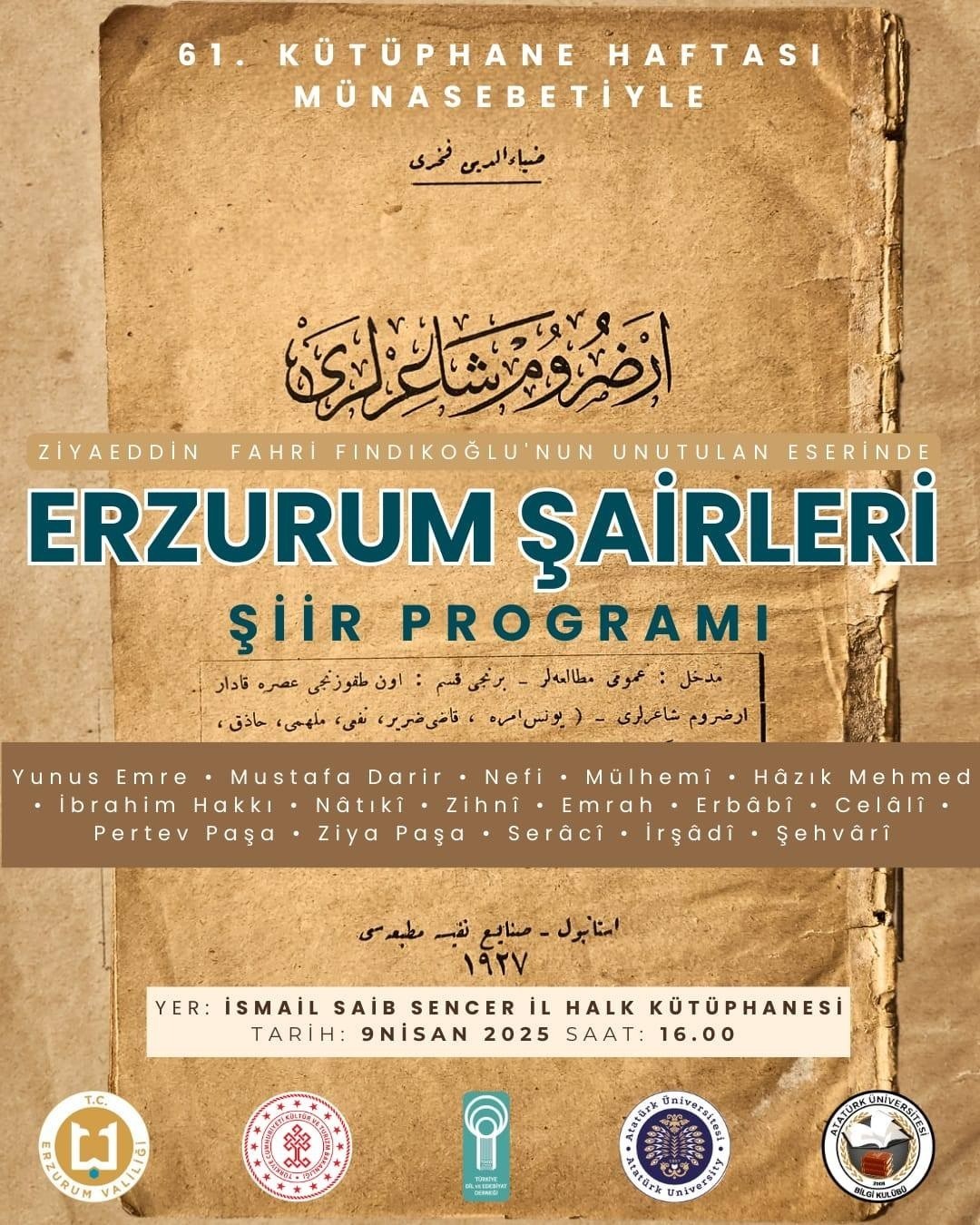 Erzurum Şairleri’ne vefa