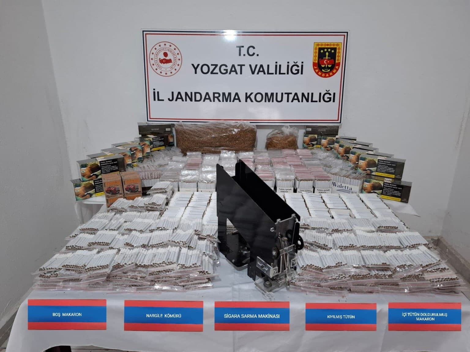 Yozgat’ta 19 bin 800 makaron ele geçirildi