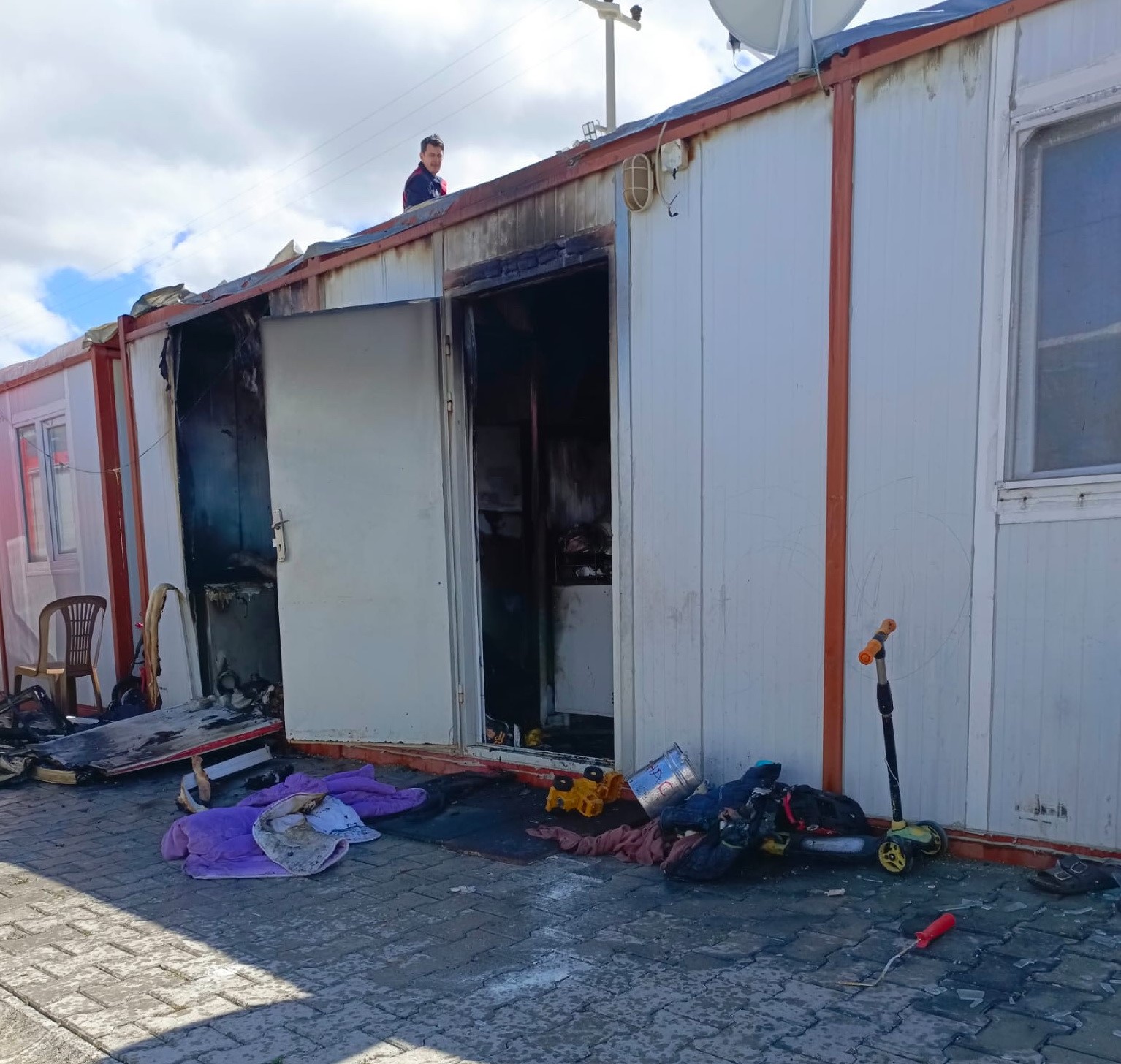 Konteynerde korkutan yangın