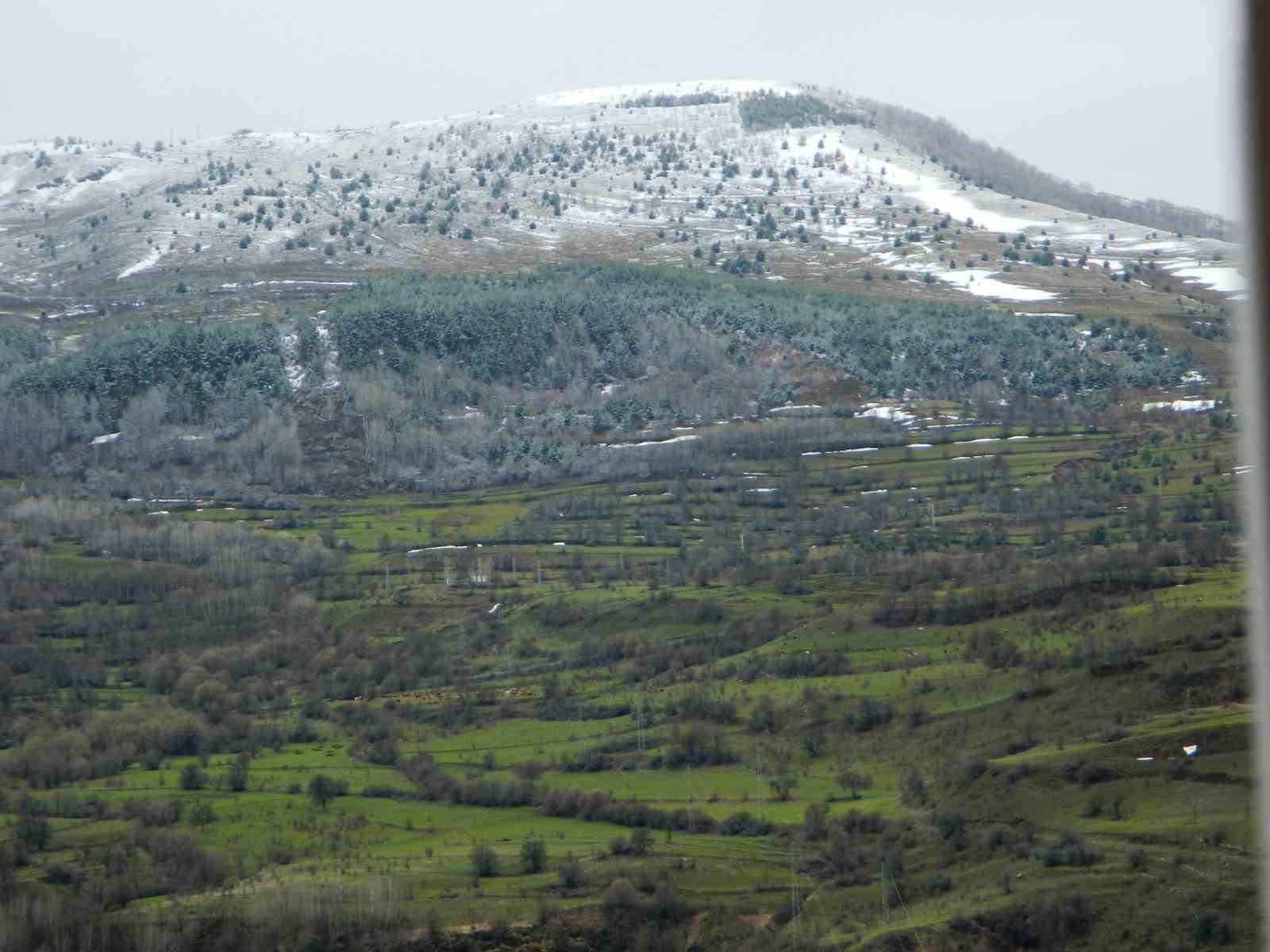 Posof’ta bahar ile gelen kar