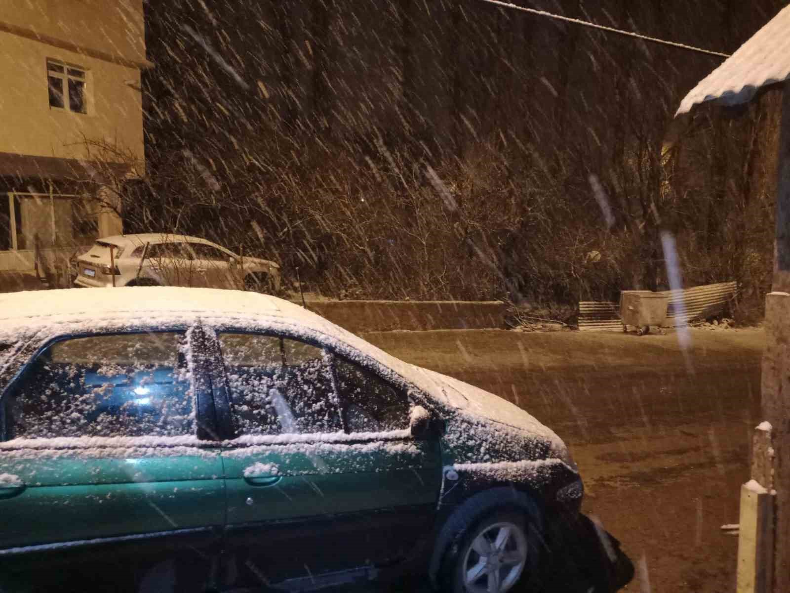 Posof’ta bahar ile gelen kar