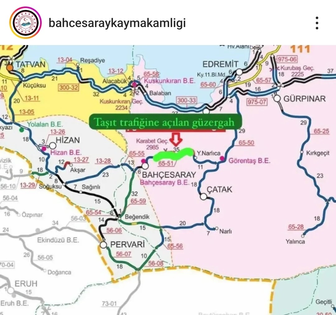 Van-Bah&ccedil;esaray yolu ulaşıma a&ccedil;ıldı
