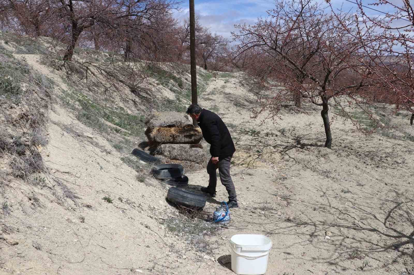 Bahçelerde ateş yakıldı, meyve üreticileri zirai don tehlikesine önlem aldı