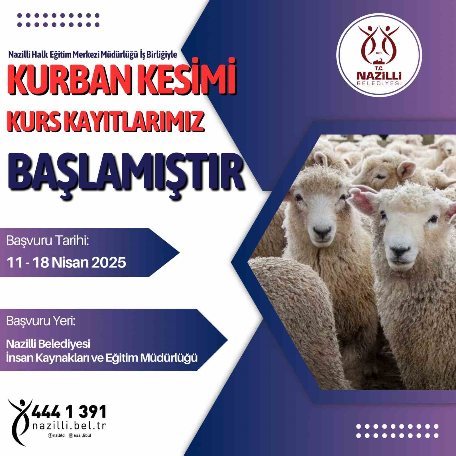 Nazilli Belediyesi’nden Kurban Kesim Kursu